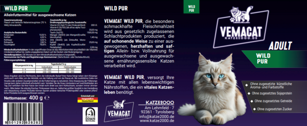 vemacat Wild pur 400g